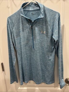 Under Armour Heathered Light Blue Quarter-Zip Pullover